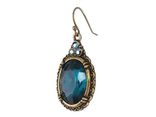 1928 Jewelry Antique Inspired Oval Crystal Drop Wire Earrings 1928 Jewelry