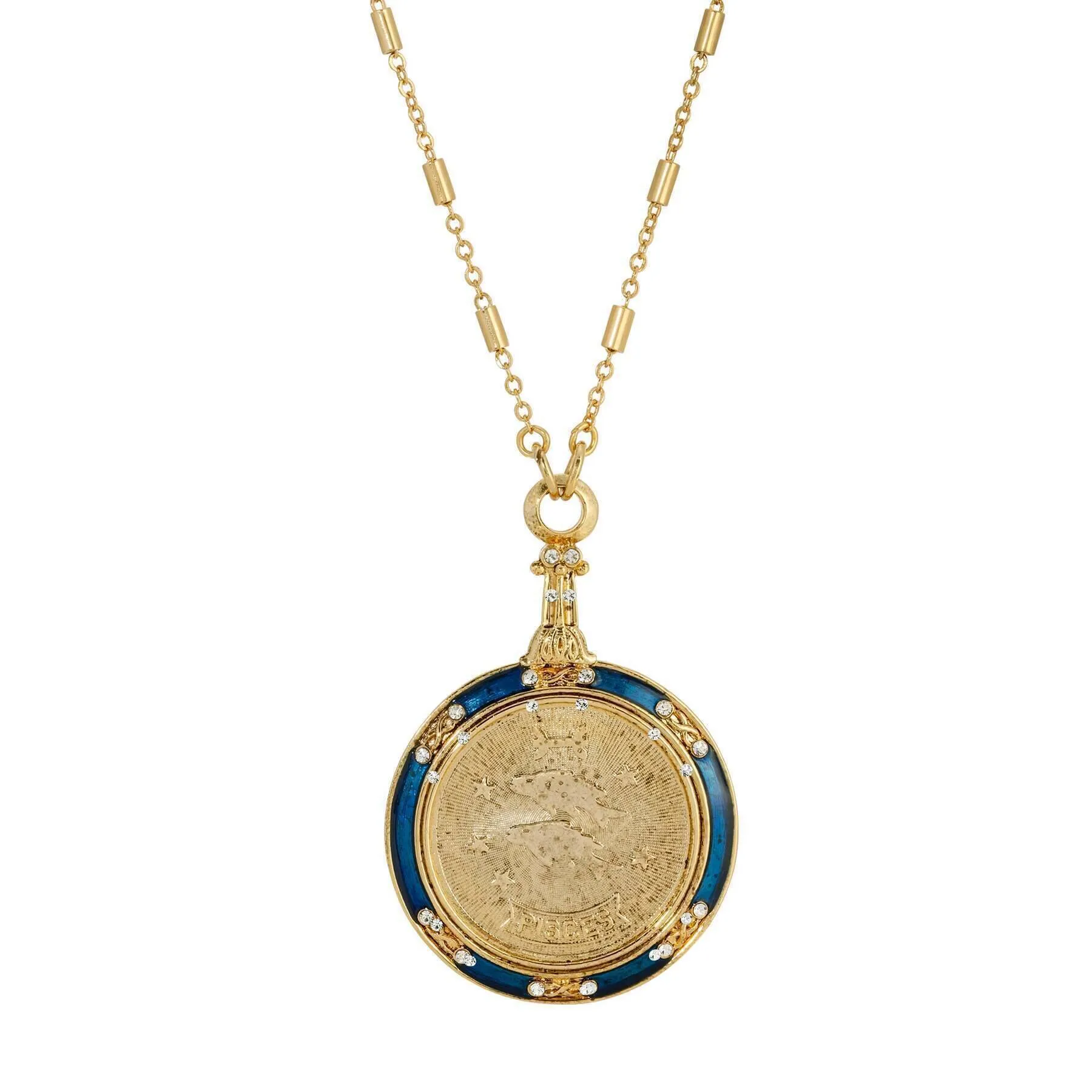 1928 Jewelry Astrological Sign Round Pendant Zodiac Necklace 28" 1928 Jewelry