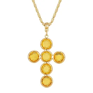 1928 Jewelry Austrian Crystal Cross Pendant Necklace 20" 1928 Jewelry