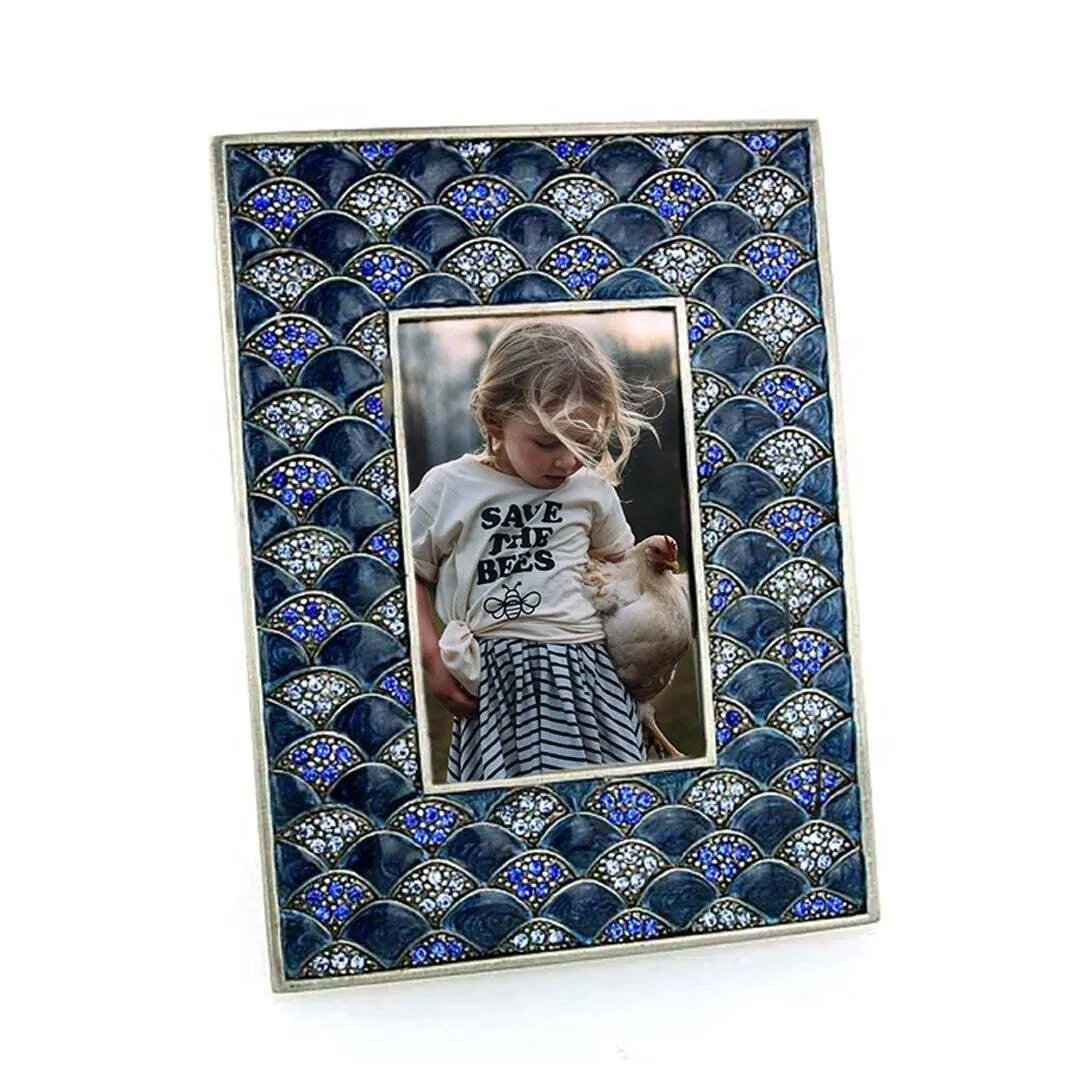 1928 Jewelry Azure Crystal Fan Symphony Rectangular Picture Frame 2" x 3" 1928 Jewelry