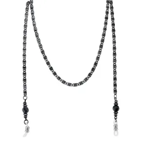 1928 Jewelry Black Chain And Black Eyeglass Holder Chain Necklace 30" 1928 Jewelry