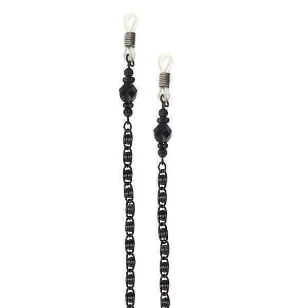1928 Jewelry Black Chain And Black Eyeglass Holder Chain Necklace 30" 1928 Jewelry