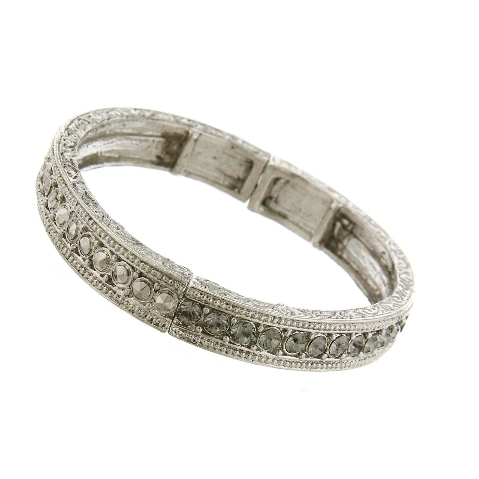 1928 Jewelry Black Diamond-Color Crystal Stretch Bracelet 1928 Jewelry