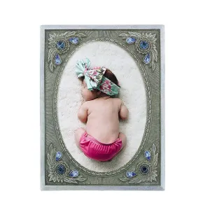 1928 Jewelry Blossom Radiance Rectangle Crystal Picture Frame 3.5" x 5" 1928 Jewelry