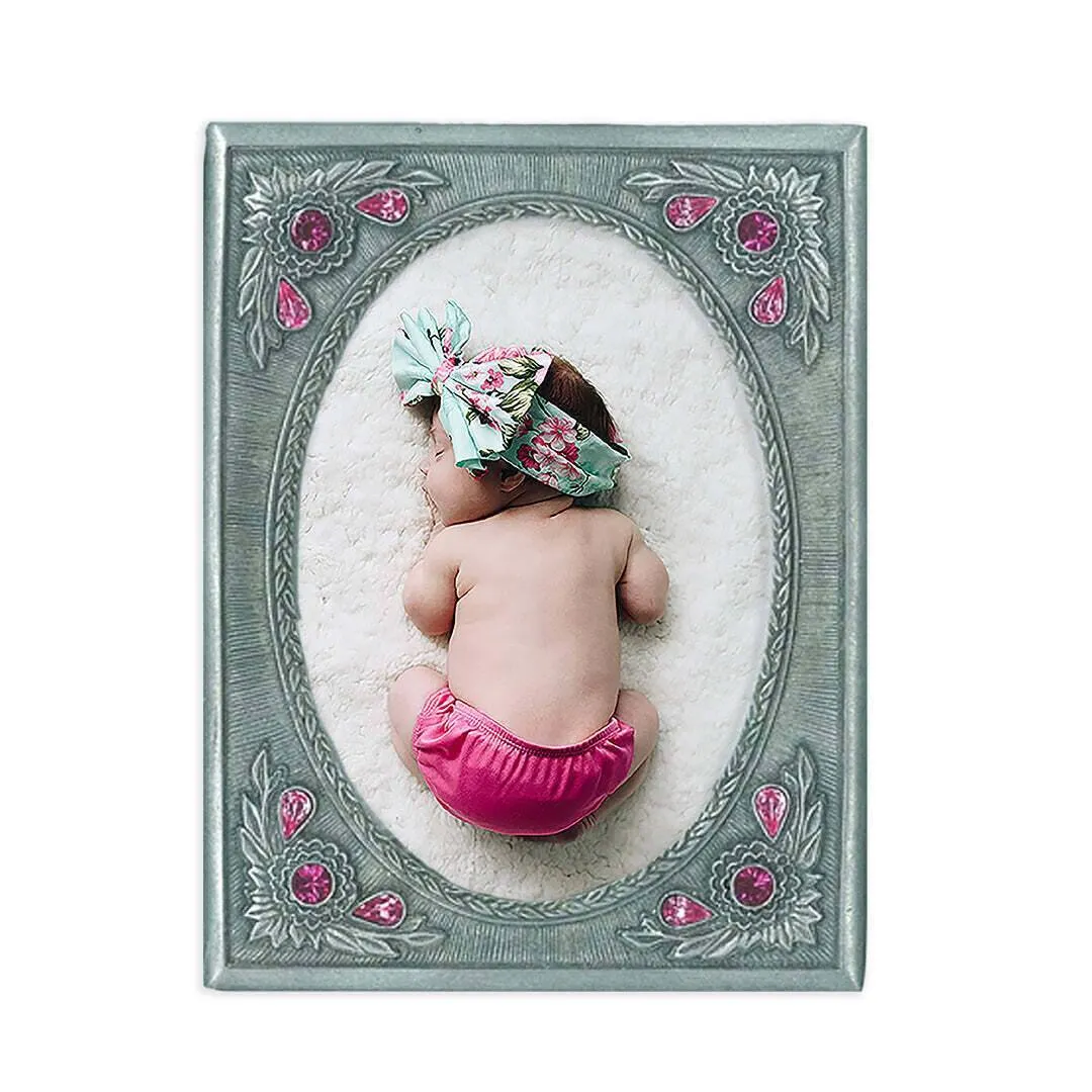 1928 Jewelry Blossom Radiance Rectangle Crystal Picture Frame 3.5" x 5" 1928 Jewelry