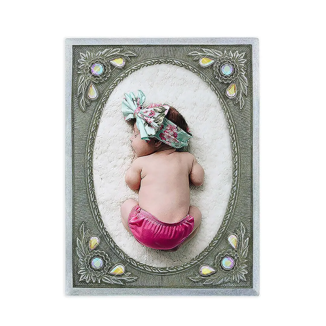 1928 Jewelry Blossom Radiance Rectangle Crystal Picture Frame 3.5" x 5" 1928 Jewelry