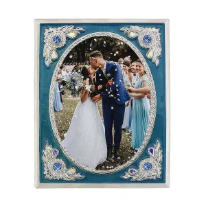 1928 Jewelry Blossom Radiance Rectangle Enamel & Crystal Picture Frame 3.5" x 5" 1928 Jewelry