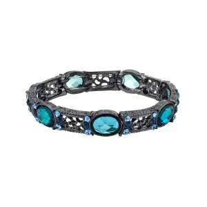 1928 Jewelry Blue And Light Sapphire Color Crystal Stretch Bracelet 1928 Jewelry