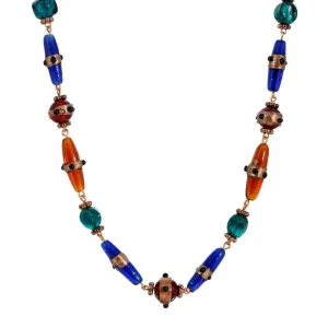 1928 Jewelry Bohemian Multi Color Beaded Necklace 15"   3" Extender 1928 Jewelry