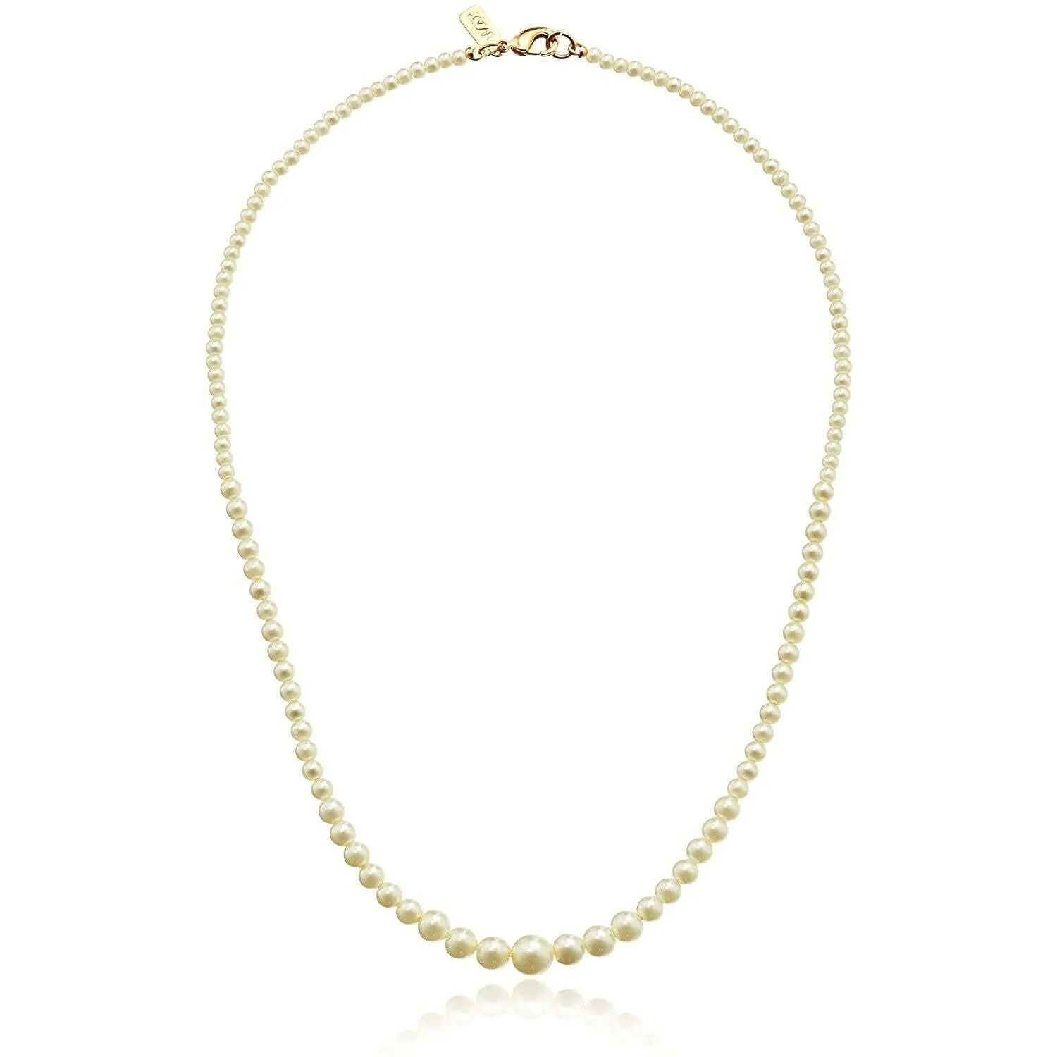 1928 Jewelry Bridal Eloquence 18" Delicate Graduated Glass Faux Pearl Strand Necklace 1928 Jewelry