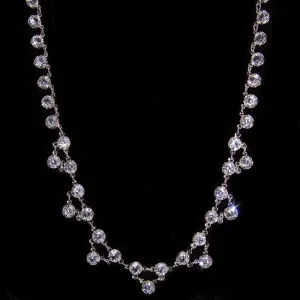 1928 Jewelry Brilliant Vintage Austrian Crystal Collar Necklace 15" 1928 Jewelry