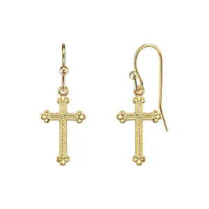 1928 Jewelry Budded Cross Drop Earrings 1928 Jewelry