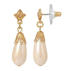 1928 Jewelry Classic Estate Faux Pearl Drop Earrings 1928 Jewelry