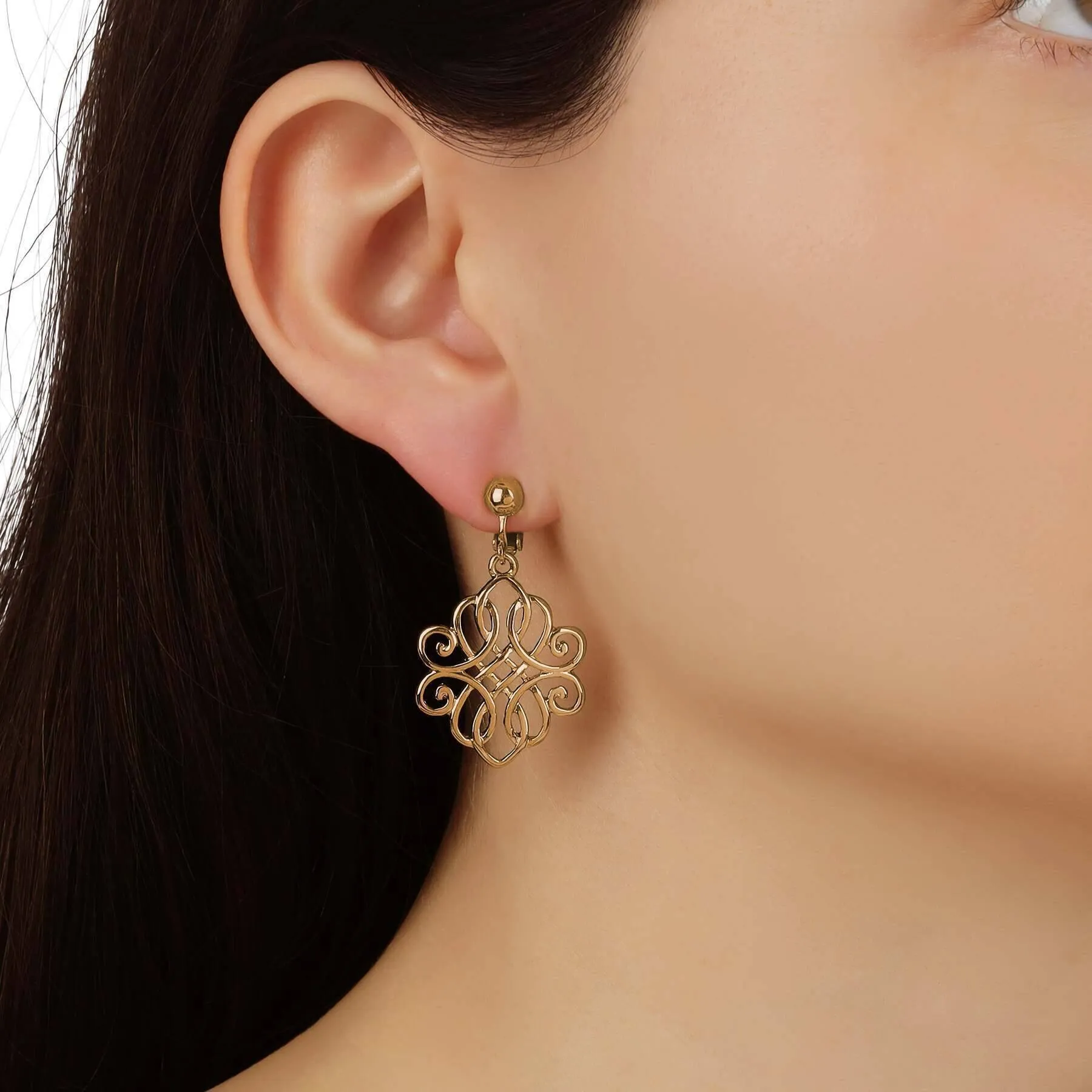 1928 Jewelry Classic Filigree Clip On Earrings 1928 Jewelry