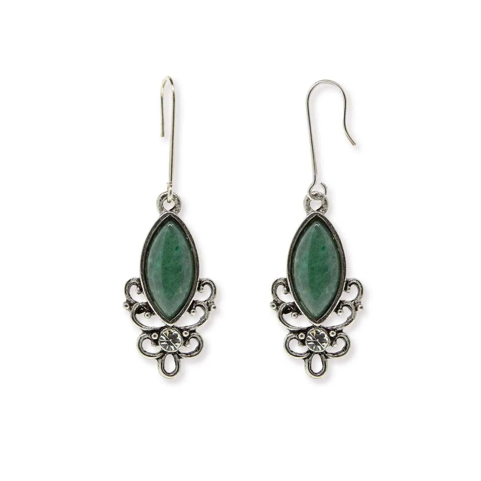 1928 Jewelry Classic Filigree Navette Gemstone Earrings 1928 Jewelry