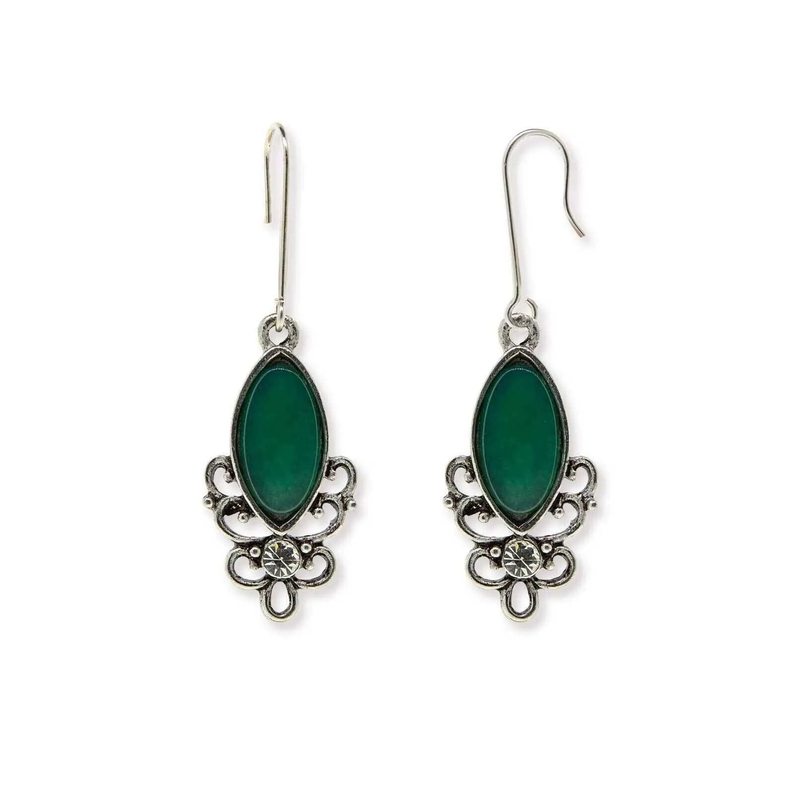 1928 Jewelry Classic Filigree Navette Gemstone Earrings 1928 Jewelry
