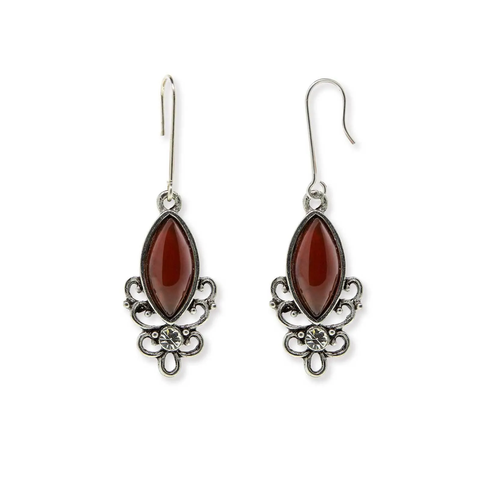 1928 Jewelry Classic Filigree Navette Gemstone Earrings 1928 Jewelry