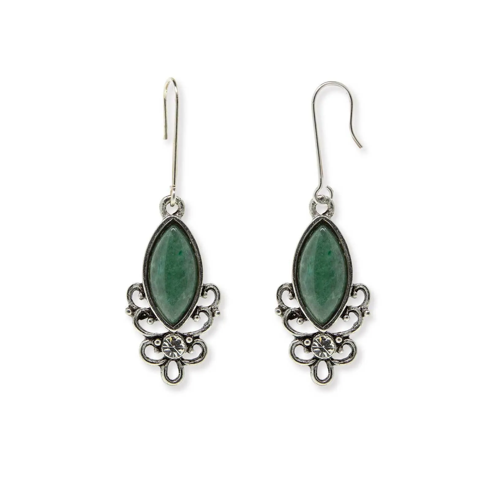 1928 Jewelry Classic Filigree Navette Gemstone Earrings 1928 Jewelry