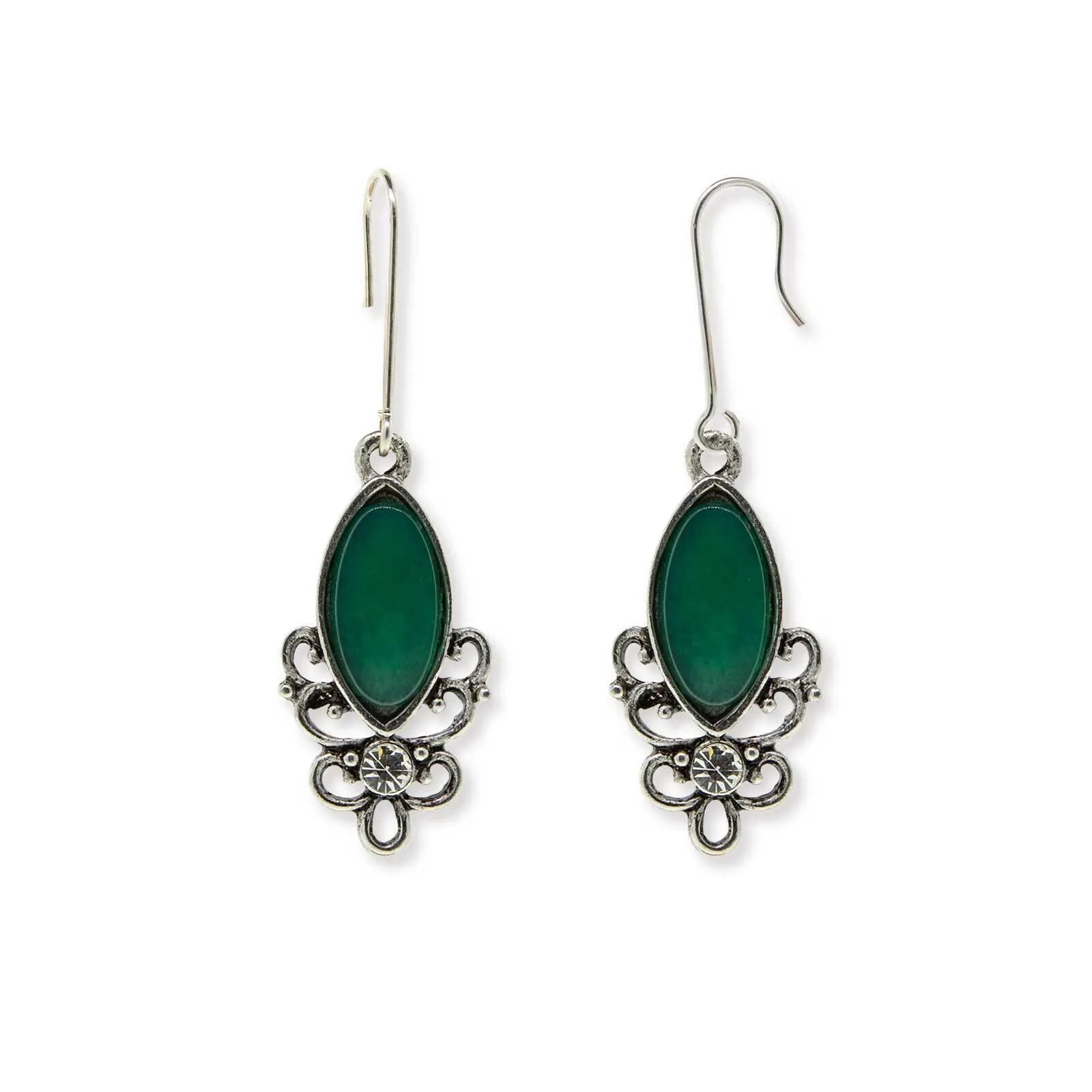 1928 Jewelry Classic Filigree Navette Gemstone Earrings 1928 Jewelry