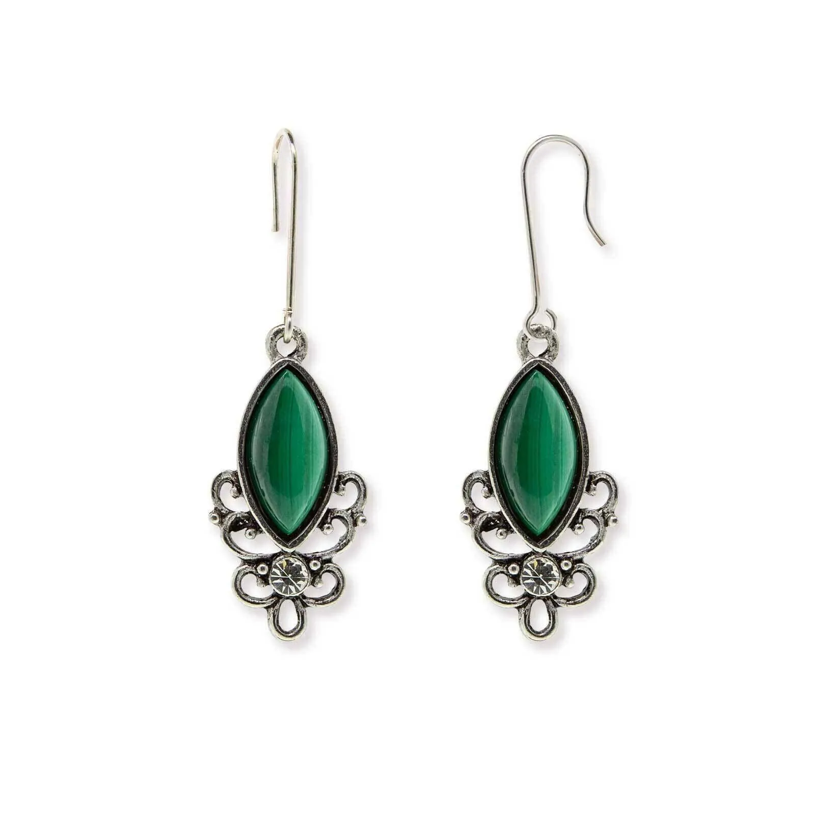 1928 Jewelry Classic Filigree Navette Gemstone Earrings 1928 Jewelry