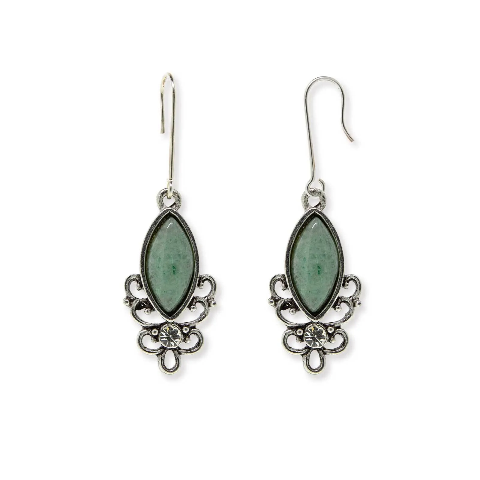 1928 Jewelry Classic Filigree Navette Gemstone Earrings 1928 Jewelry