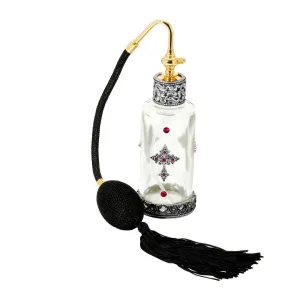 1928 Jewelry Cross Crystal Accent Glass Atomiser Perfume Spray Bottle 1928 Jewelry