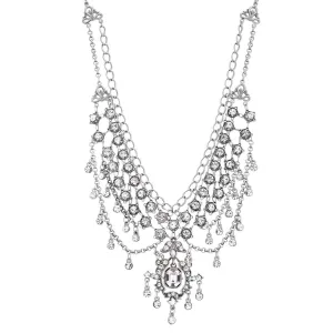 1928 Jewelry Crystal Enchantment Bib Necklace 13"   3" Extension 1928 Jewelry