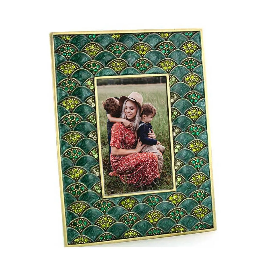 1928 Jewelry Crystal Fan Symphony Square Picture Frame 2" x 3" 1928 Jewelry