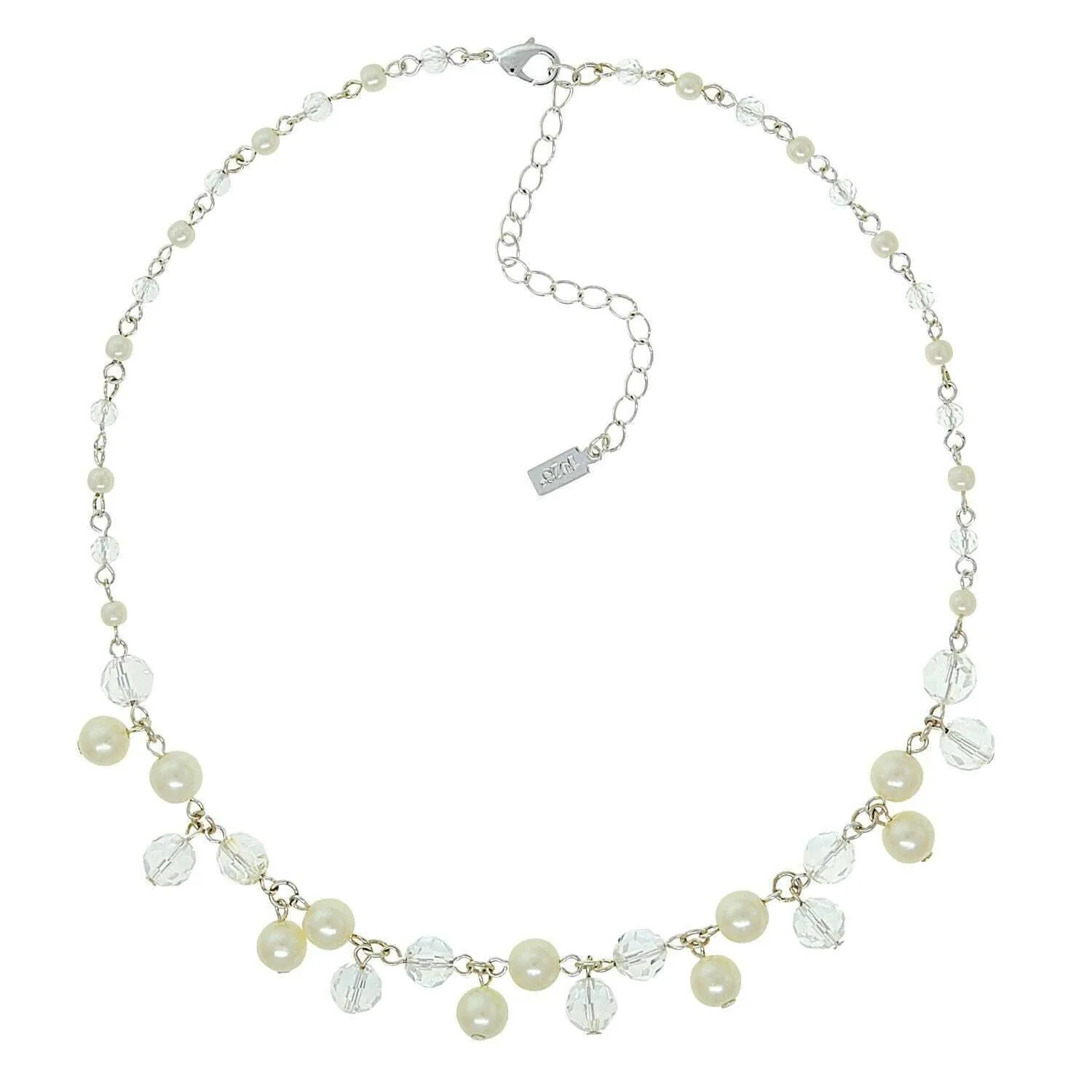 1928 Jewelry Crystal Faux Pearl Multi Necklace 16"   3" Extender 1928 Jewelry