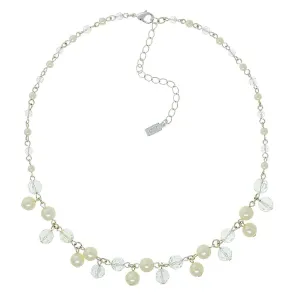 1928 Jewelry Crystal Faux Pearl Multi Necklace 16"   3" Extender 1928 Jewelry