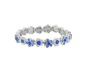 1928 Jewelry Crystal Flower Motif Stretch Bracelet 1928 Jewelry