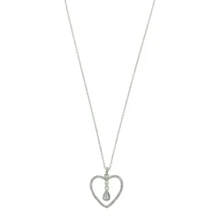1928 Jewelry Crystal Heart & Teardrop Pendant Necklace 16"   3" Extender 1928 Jewelry