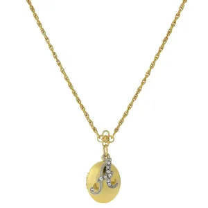 1928 Jewelry Crystal Initial Gold Locket Necklace 16" 1928 Jewelry