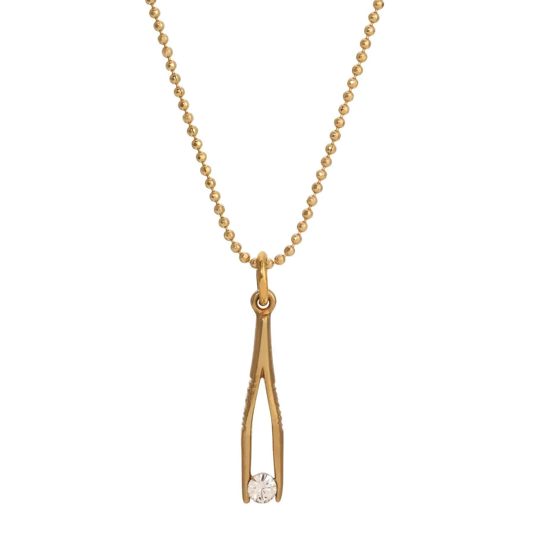 1928 Jewelry Crystal Tweezer Pendant Necklace 16" 1928 Jewelry