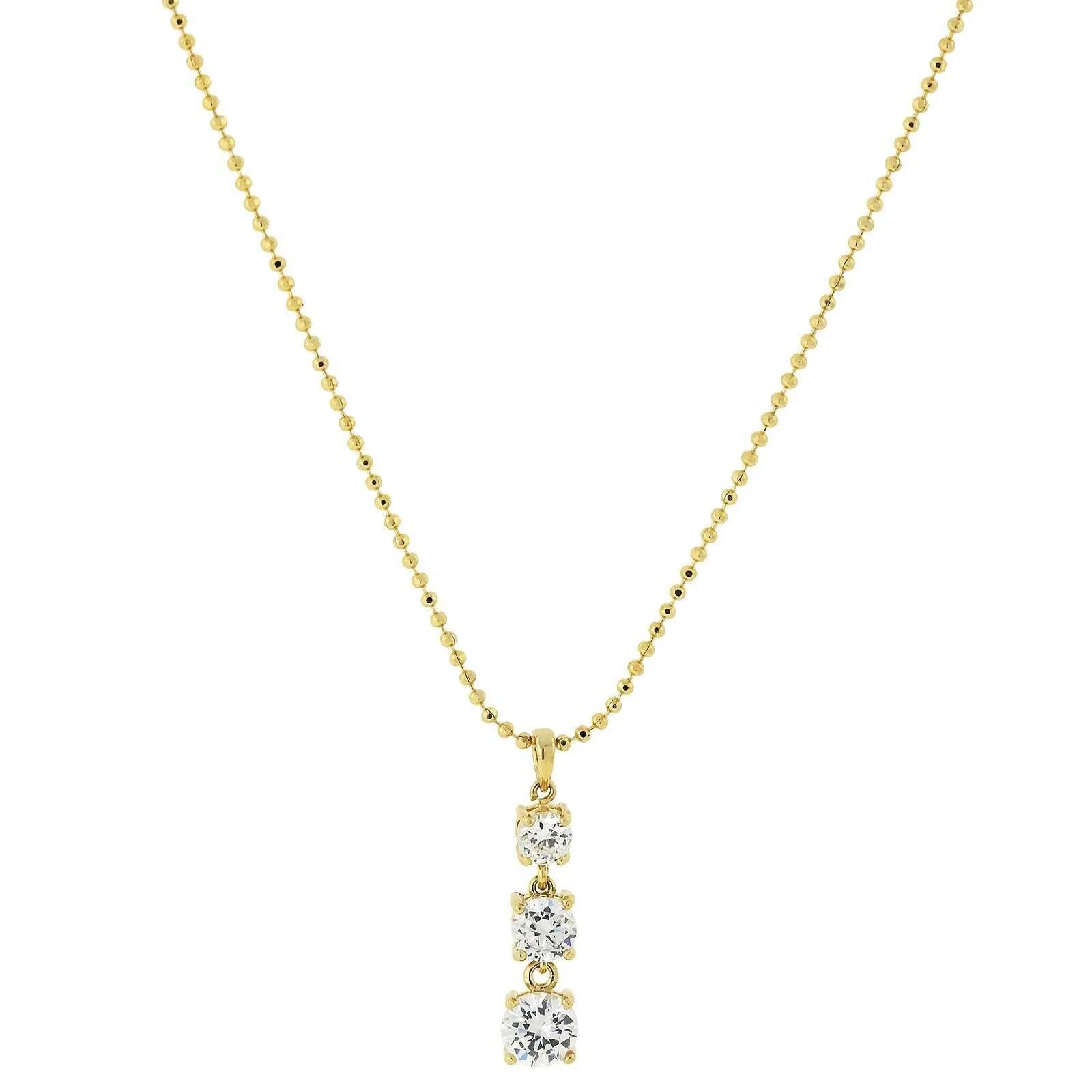 1928 Jewelry Cubic Zirconia Drop Necklace 18" 1928 Jewelry