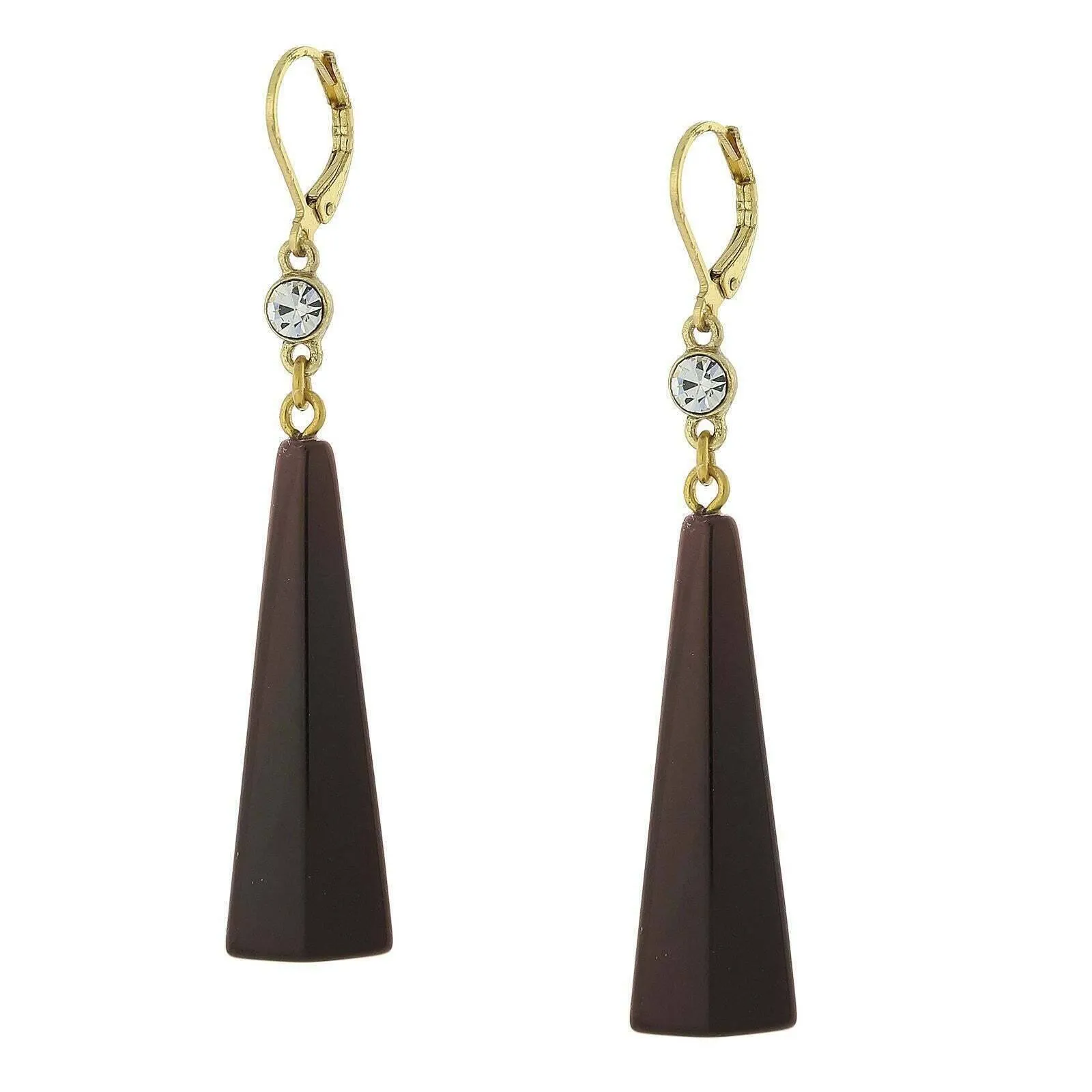 1928 Jewelry Dark Tortoise Brown Drop Earrings 1928 Jewelry