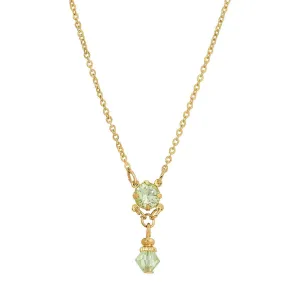 1928 Jewelry Deco Flare Crystal Drop Pendant Necklace 18" 1928 Jewelry