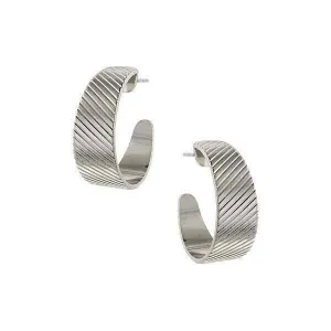 1928 Jewelry Diagonal Patterned Hoop Earrings 1928 Jewelry