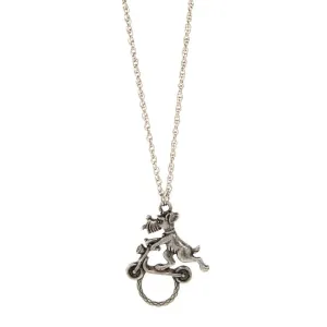 1928 Jewelry Dog On Scooter Badge & Eyeglass Holder Chain Necklace 30" 1928 Jewelry