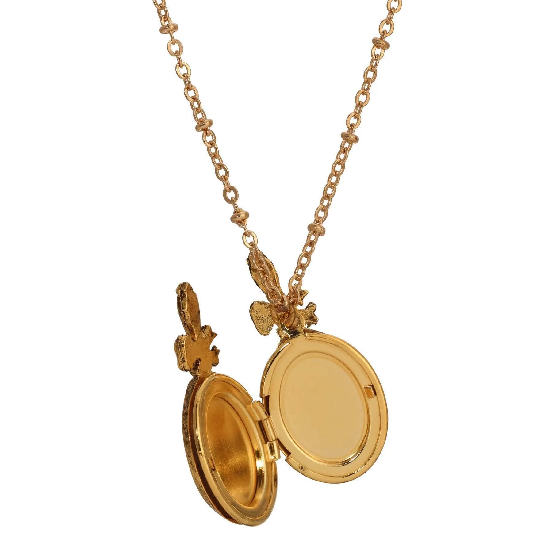 1928 Jewelry Double Photo Floral Locket Necklace 24" 1928 Jewelry