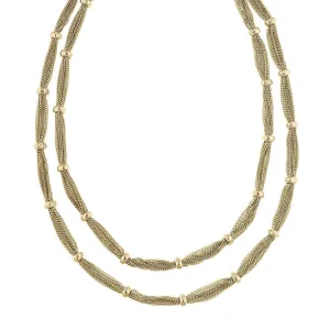 1928 Jewelry Double Strand Station Chain Necklace 16.5" 1928 Jewelry