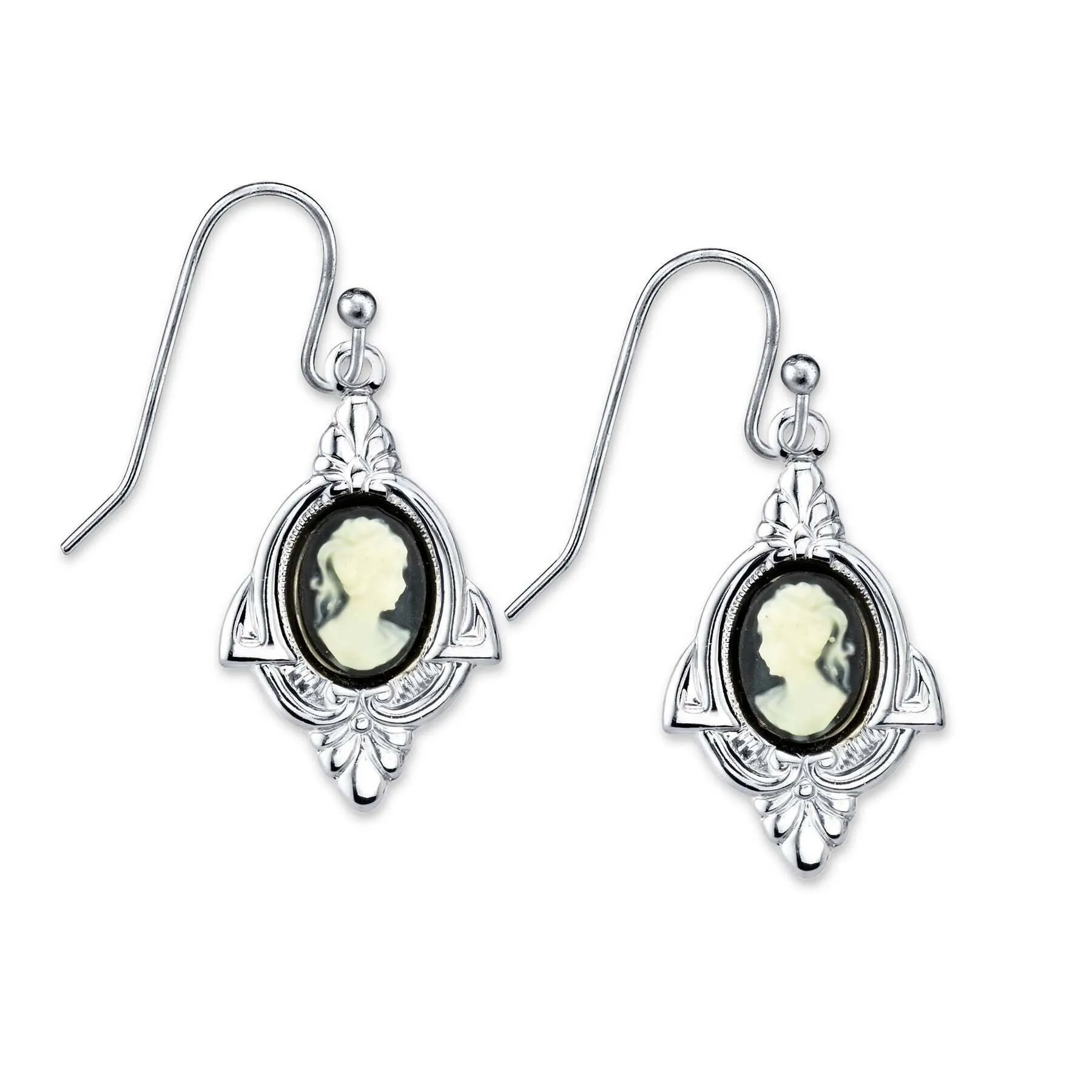 1928 Jewelry Embellish Vintage-Inspired Cameo Drop Earrings 1928 Jewelry