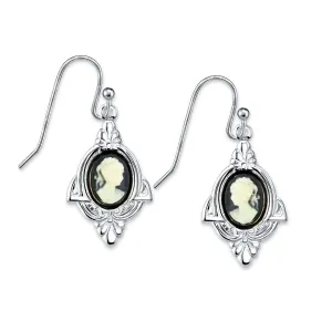 1928 Jewelry Embellish Vintage-Inspired Cameo Drop Earrings 1928 Jewelry