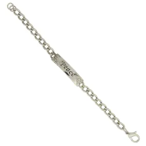 1928 Jewelry Embossed Peace Curb Link Bracelet 1928 Jewelry