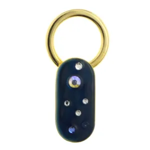 1928 Jewelry Enamel With Multicolor Crystals Oblong Key Ring 1928 Jewelry