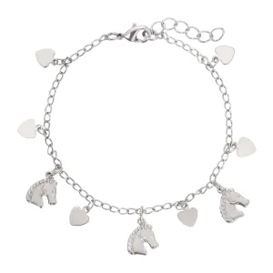 1928 Jewelry Equine & Heart Charms Bracelet 1928 Jewelry