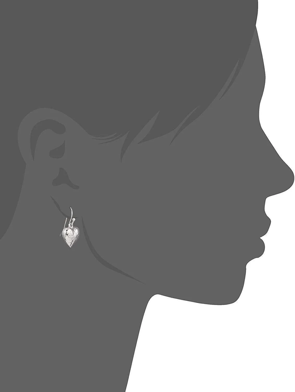 1928 Jewelry Etched Flower Puff Heart Drop Earrings 1928 Jewelry