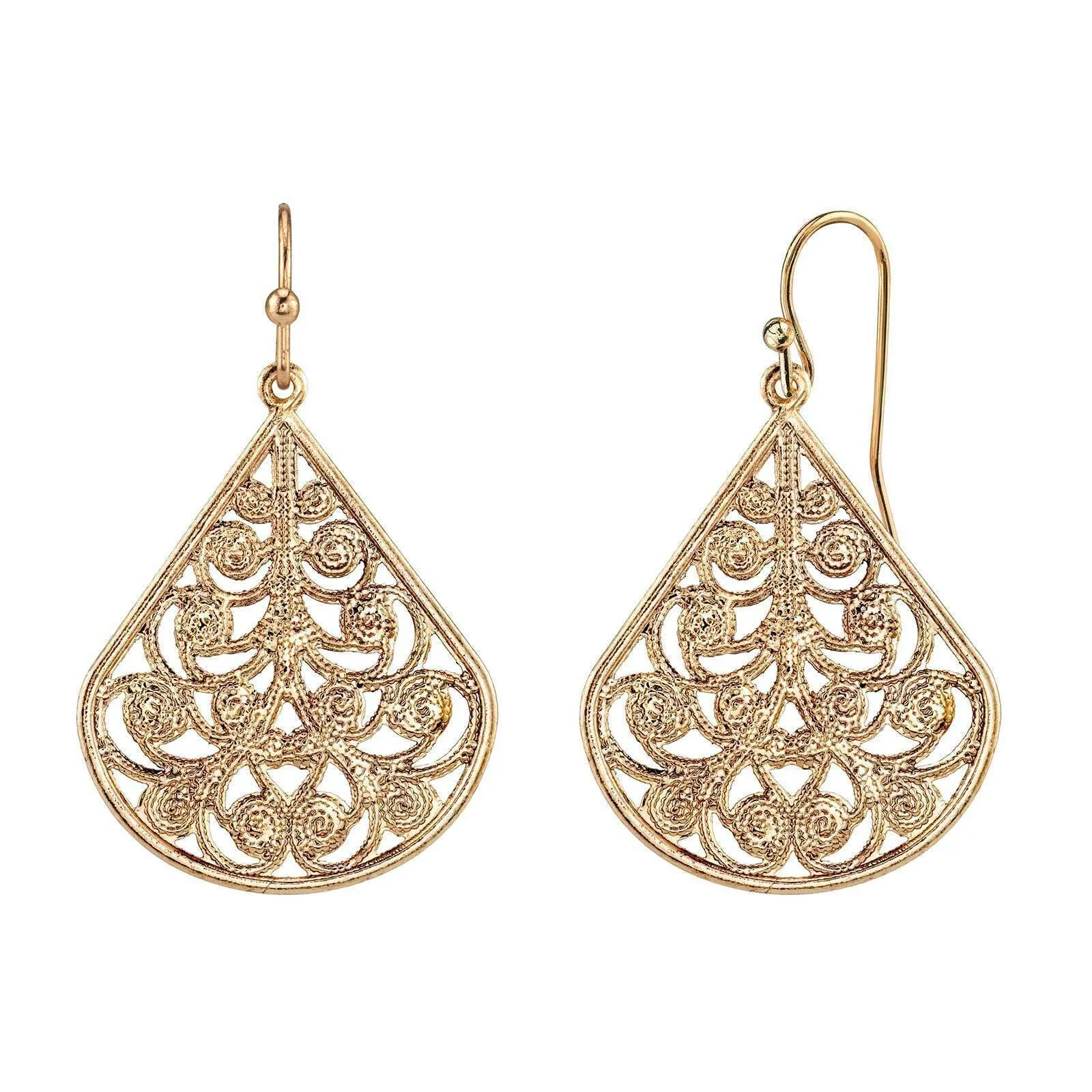 1928 Jewelry Filigree Teardrop Earrings 1928 Jewelry
