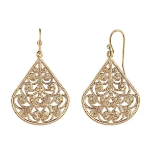 1928 Jewelry Filigree Teardrop Earrings 1928 Jewelry