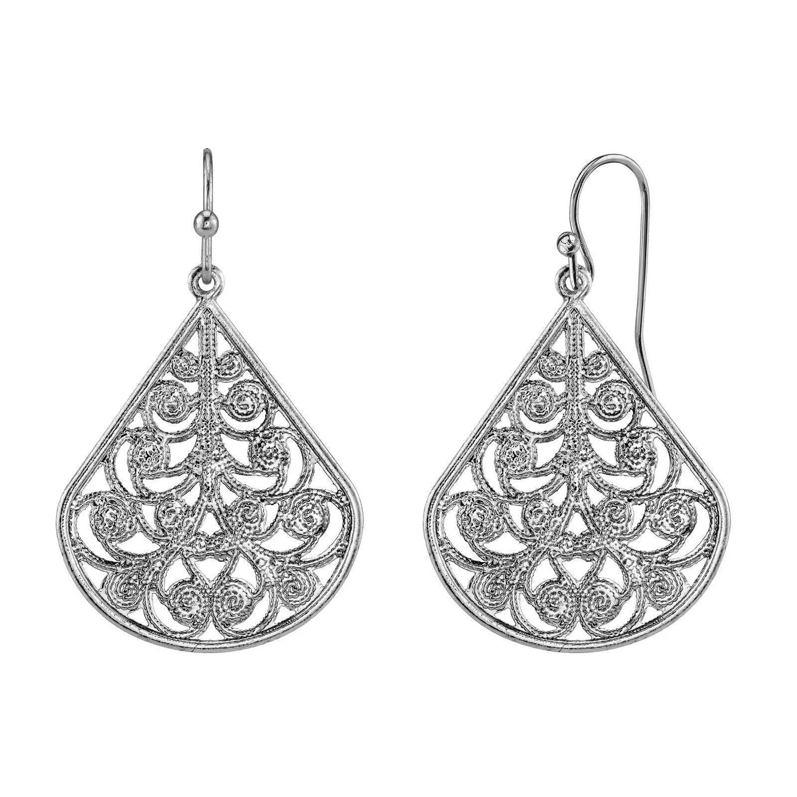 1928 Jewelry Filigree Teardrop Earrings 1928 Jewelry
